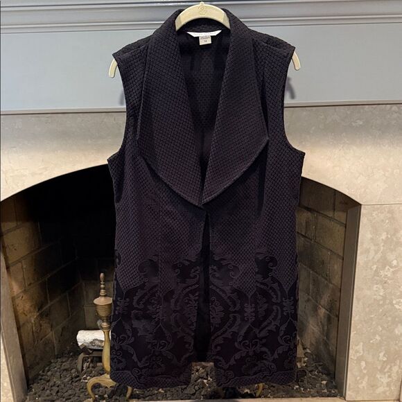Peter Nygard Black Textured Vest size 14 - Picture 1 of 5